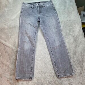 Talbots Slim Ankle Jeans Women 2P Grey Flawless Five-Pocket Petite Stretch Denim